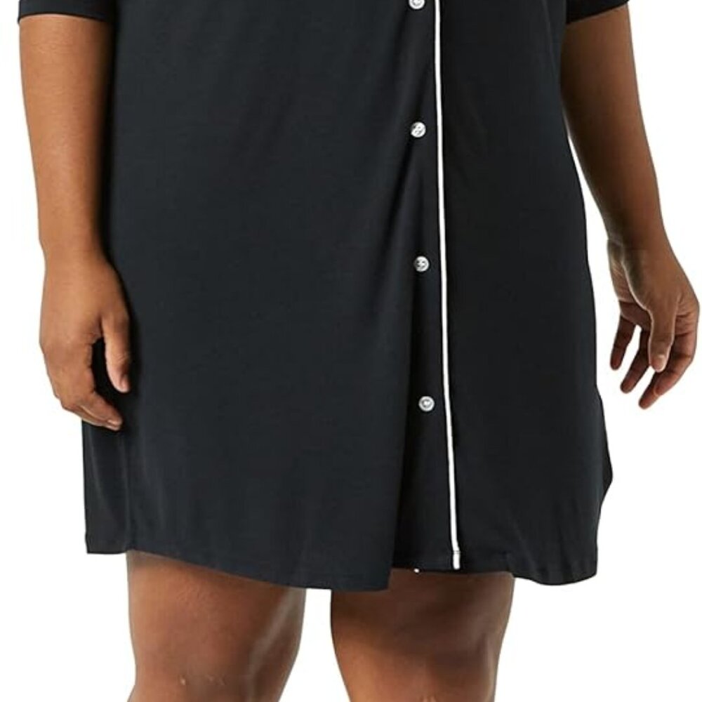 Women's Piped Nightshirt Available in Plus Size